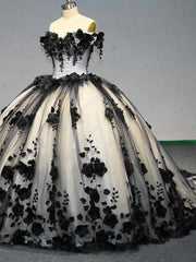 Flower Tulle Quinceanera Ball Gown