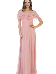 Sweetheart Off The Shoulder Draped Sleeves Classy Bridesmaid Dress