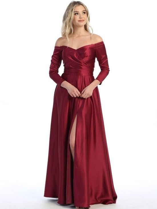 knee length dresses for ladies Glamorous Off The Shoulder Elegant Parted Skirt Formal Womens Dress Mocha / 2XL