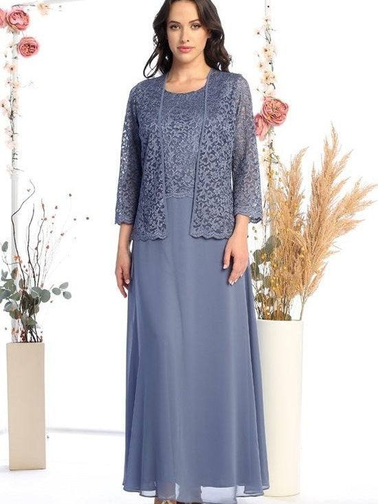 Elegant 2-Piece Lace Sophisticated Mother of the Bride Formal Women's Dress Eucalyptus / L Elegant 2-Piece Lace Sophisticated Mother of the Bride Formal Women's Dress Eucalyptus / L