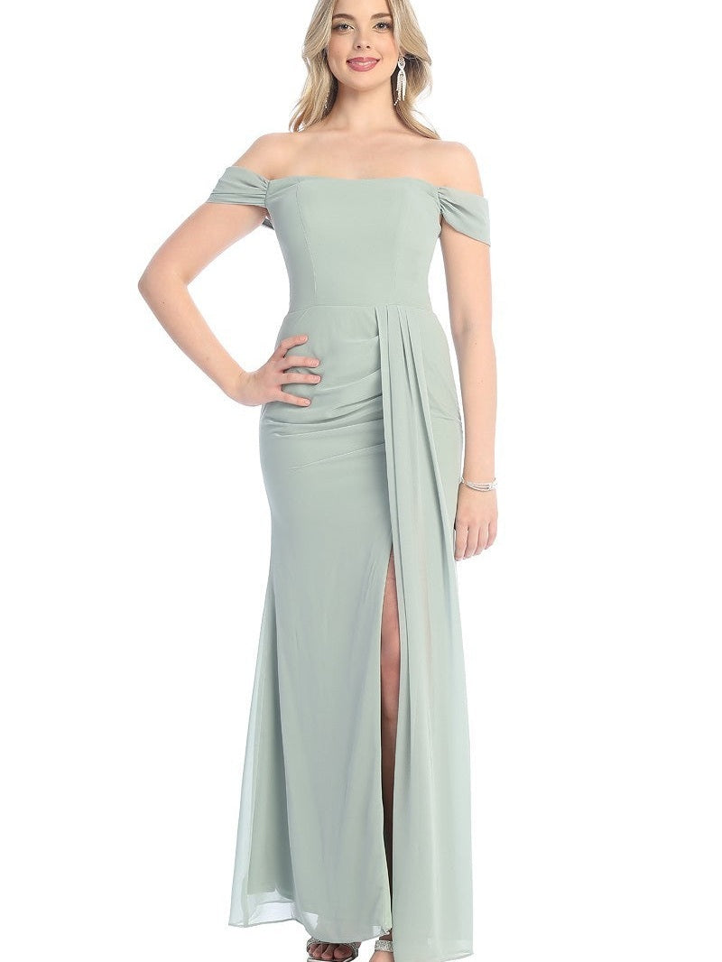 open lace back dress Off The Shoulder Sequins Embellished Maxi Prom Dress w/ Ruffled Skirt –  smcfashion.com main image 1