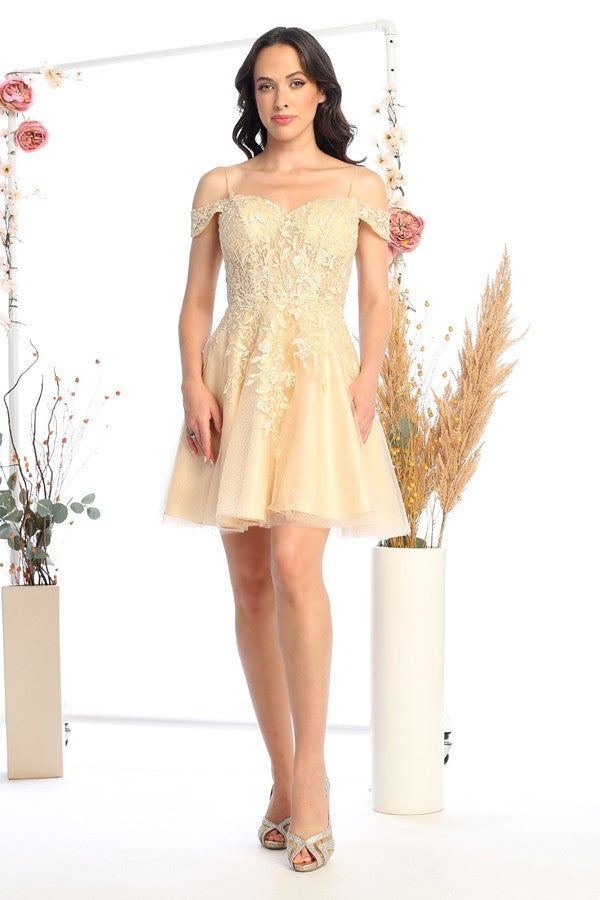 Lace Tulle Short Cocktail Prom Dress
