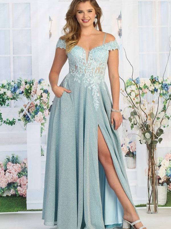 Off The Shoulder Rhinestone Bodice Pockets Side Slit 2026 Prom Dress Lilac / S Off The Shoulder Rhinestone Bodice Pockets Side Slit 2026 Prom Dress Lilac / S