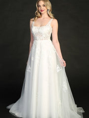 Chic Lace Sheath Wedding Dress, Sparkling Sequins, Perfect Fit Wedding Dress