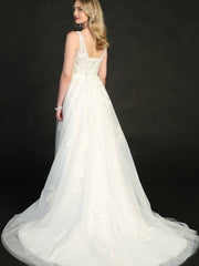 Chic Lace Sheath Wedding Dress, Sparkling Sequins, Perfect Fit Wedding Dress