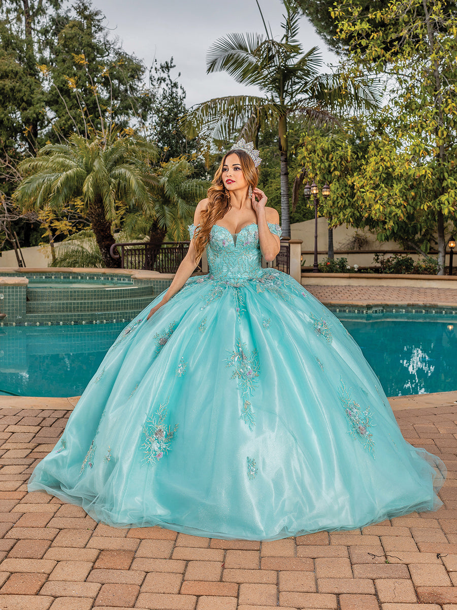 Sweetheart Embellished Layered Semi Plunging Quinceanera Ball Gown