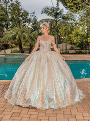 Embellished Off The Shoulder Dazzling Sweetheart Quinceanera Ball Gown