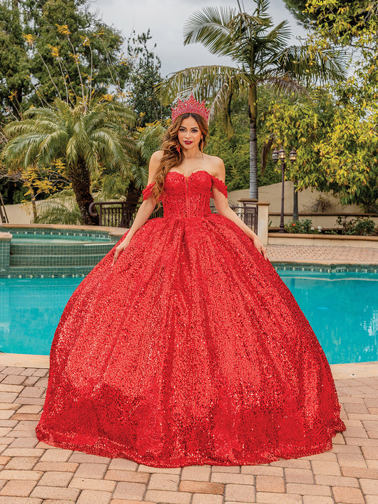 Embellished Off The Shoulder Dazzling Sweetheart Quinceanera Ball Gown