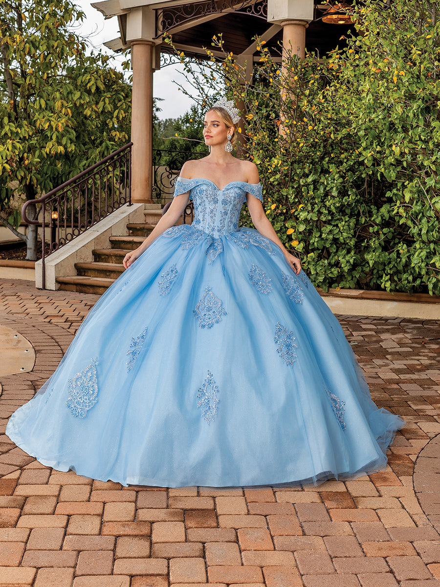 Lace Sweetheart Applique Bahama Quinceanera Ball Gown