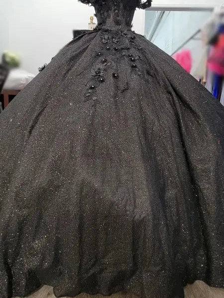 Floral Sparkling Off The Shoulder Tulle Quinceanera Ball Gown