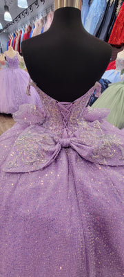 Embroidered Sparkling Lilac Quinceanera Ball Gown