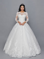Glamorous Ball Gown Lace Tulle Scoop Neckline Wedding Dress