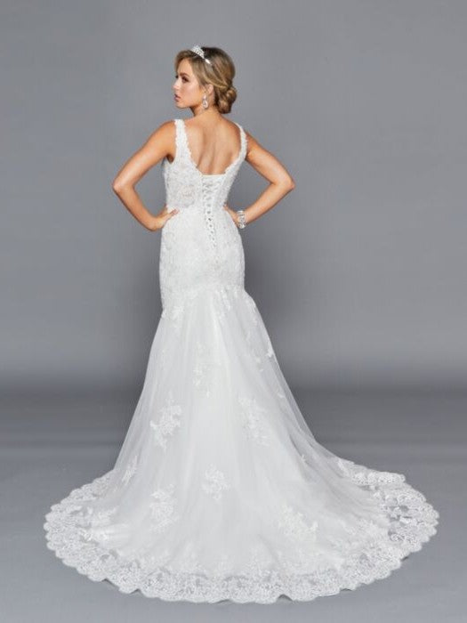 Elegant Deep V-Neckline Illusion Panels Beaded Tulle Sequin Applique Wedding Dress
