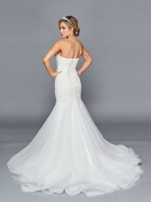 Stunning Strapless Sweetheart Neckline Mermaid Beaded Tulle Wedding Dress
