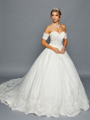 Stunning Off The Shoulder Sweetheart Neck A-Line Ballgown Wedding Dress