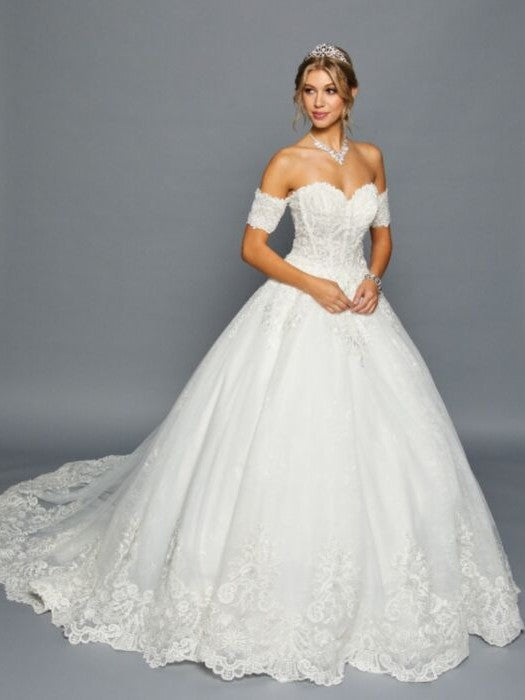 Stunning Off The Shoulder Sweetheart Neck A-Line Ballgown Wedding Dress