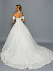 Stunning Off The Shoulder Sweetheart Neck A-Line Ballgown Wedding Dress