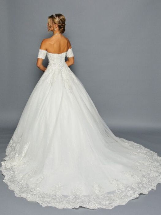 Stunning Off The Shoulder Sweetheart Neck A-Line Ballgown Wedding Dress