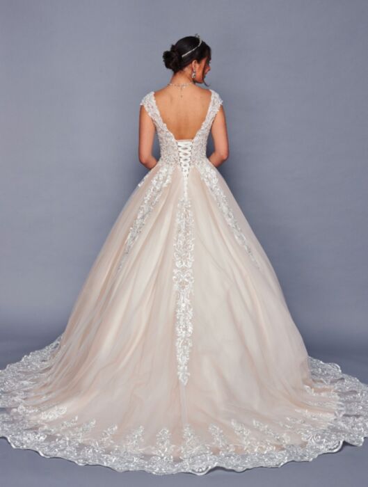 Exquisite Illusion Boat Neckline Cap Sleeves Beaded Lace Wedding Dress