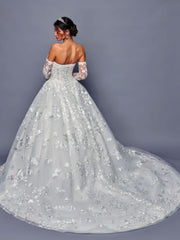Elegant Timeless Sweetheart Neckline Beaded Lace A-Line Ballgown Wedding Dress