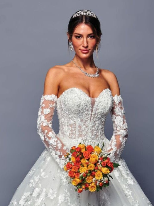 Elegant Timeless Sweetheart Neckline Beaded Lace A-Line Ballgown Wedding Dress