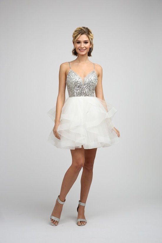 Tulle Layered Dazzle Top Cocktail Party Dress