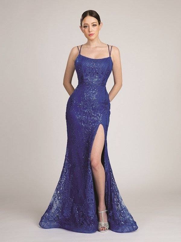 strapless open back dress Lace Double Strapped Trumpet Prom Dress – La Estrellita Fashion