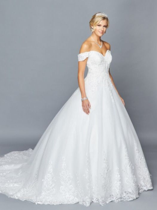 Elegant Off The Shoulder Sweetheart Neckline Beaded Lace Wedding Dress