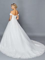 Elegant Off The Shoulder Sweetheart Neckline Beaded Lace Wedding Dress