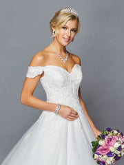 Elegant Off The Shoulder Sweetheart Neckline Beaded Lace Wedding Dress