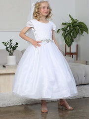 Ankle Length Stretch Lace Corset Side Ties Little Girl's Dress