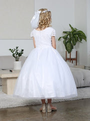 Ankle Length Stretch Lace Corset Side Ties Little Girl's Dress