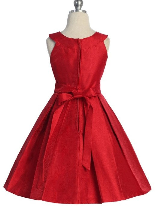 Sparkling Metallic Halter Neck Knee-Length Formal Graduation Girls Dress