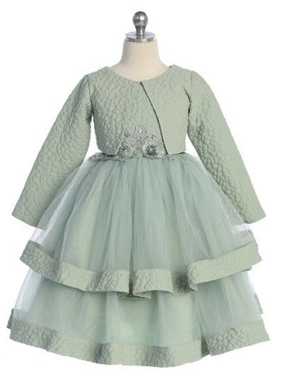 Tulle Layered Jacquard Little Girls Dress – La Estrellita Fashion
