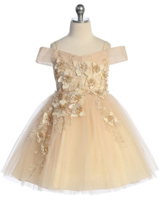 Sparkling Tulle 3D Flower Princess Special Occasion Girl's Dress