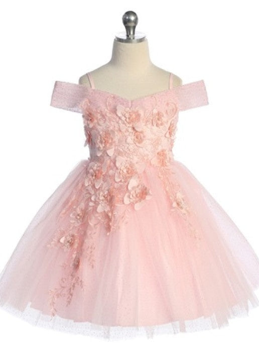 Sparkling Tulle 3D Flower Princess Special Occasion Girl's Dress