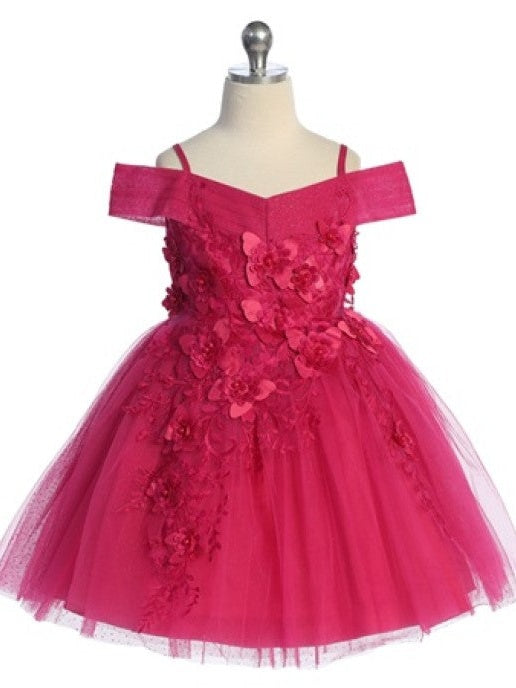 Sparkling Tulle 3D Flower Princess Special Occasion Girl's Dress