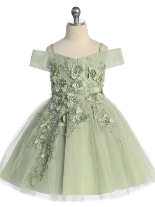 Sparkling Tulle 3D Flower Princess Special Occasion Girl's Dress