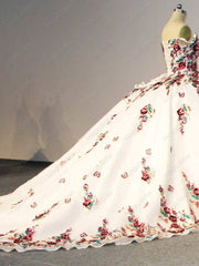 Lace Floral Regalia Quinceanera Ball Gown