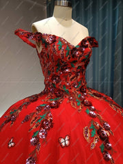 Lace Floral Regalia Quinceanera Ball Gown