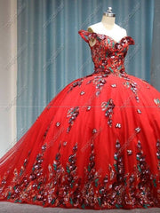 Lace Floral Regalia Quinceanera Ball Gown