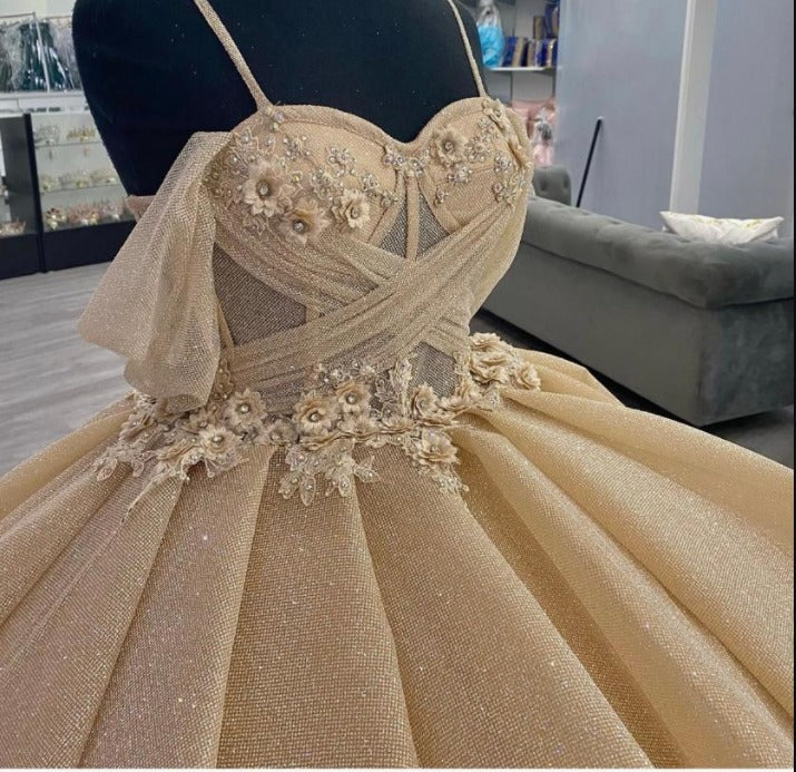 Tulle Sparkling Layered Quinceanera Ball Gown
