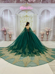 Embellished Long Train Quinceanera Ball Gown