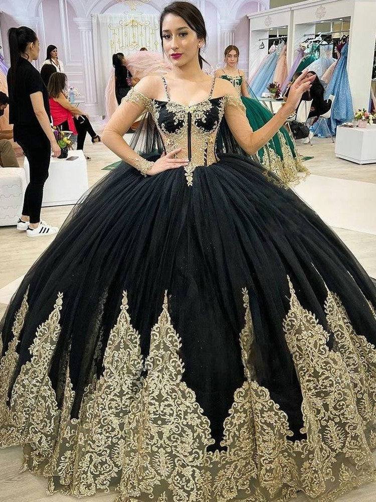 Embellished Long Train Quinceanera Ball Gown