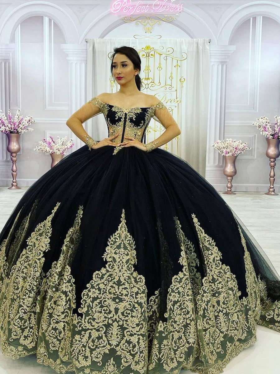 Embellished Long Train Quinceanera Ball Gown