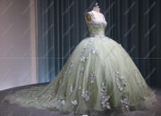 Elegant Flower Off The Shoulder Quinceanera Ball Gown