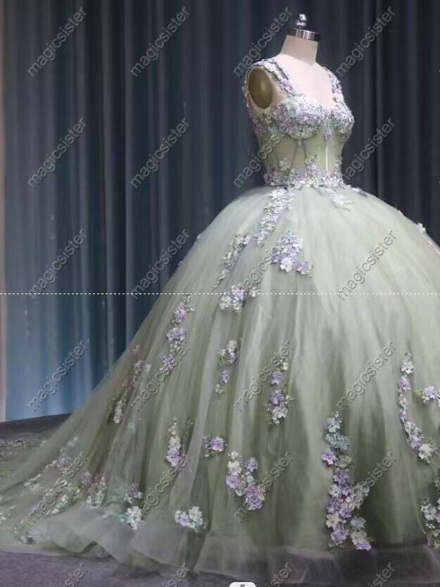 Elegant Flower Off The Shoulder Quinceanera Ball Gown