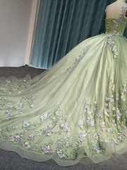 Elegant Flower Off The Shoulder Quinceanera Ball Gown