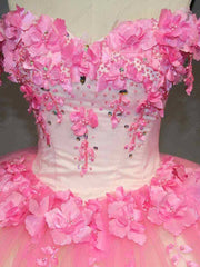 Flower Tulle Quinceanera Ball Gown