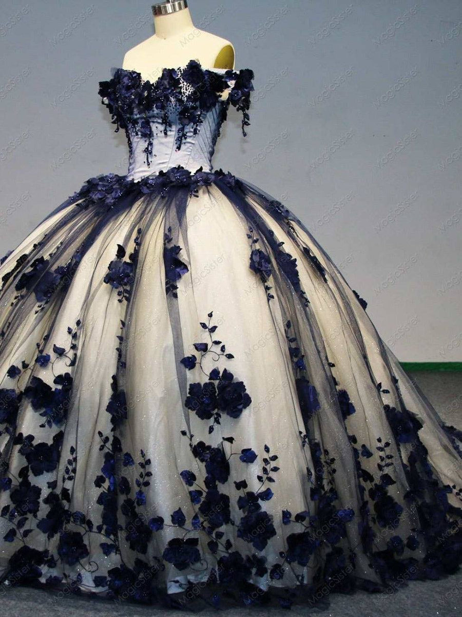 Flower Tulle Quinceanera Ball Gown